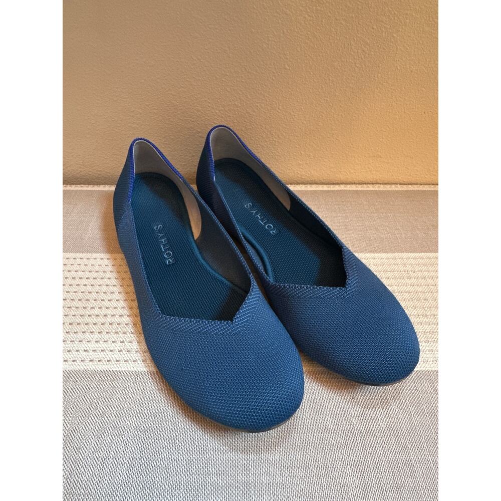 Rothy’s Deep Ocean Flats Tortoise shell soles Round Toe Size 9